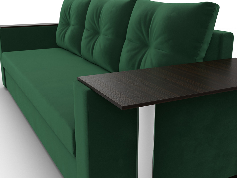 Диван прямой Атланта со столом справа (seven 626 зеленый)