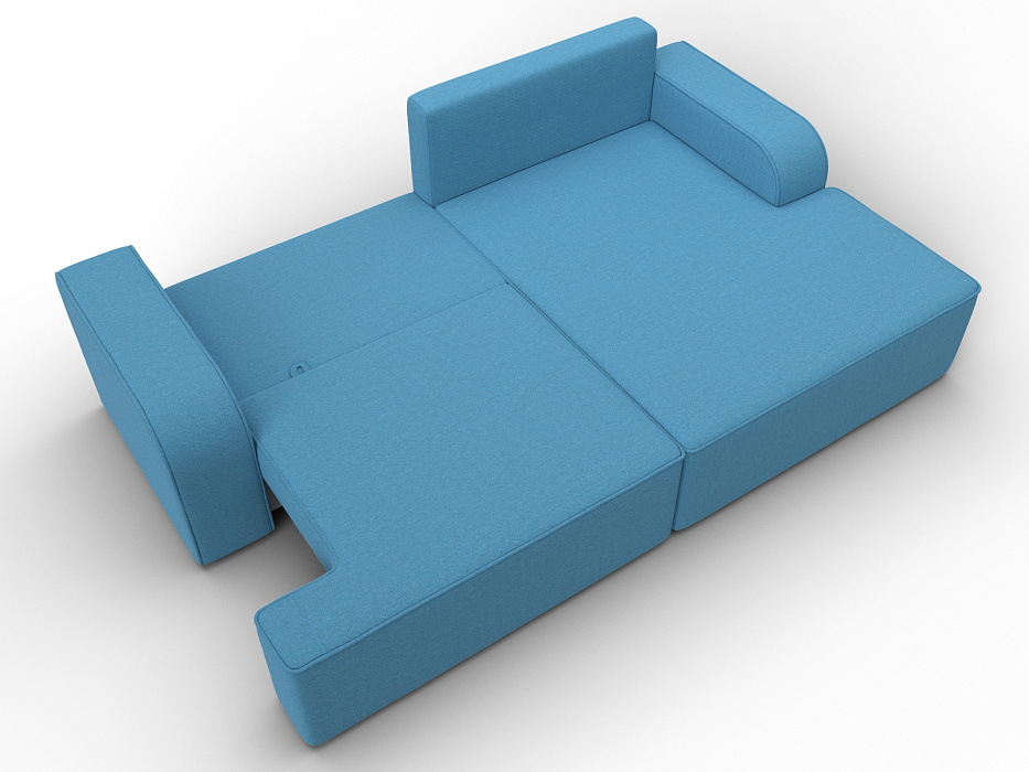 Диван угловой Лига-120 угол правый (амур 10 голубой)