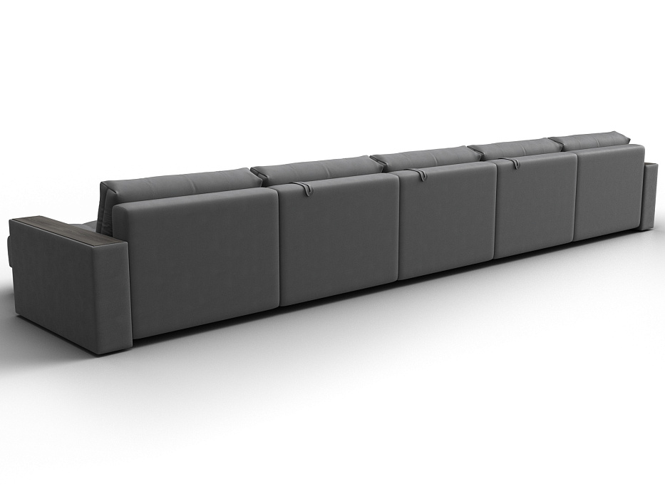 Диван П-образный с декором Лига-049 НПБ Мегалонг (joly 13 серый)