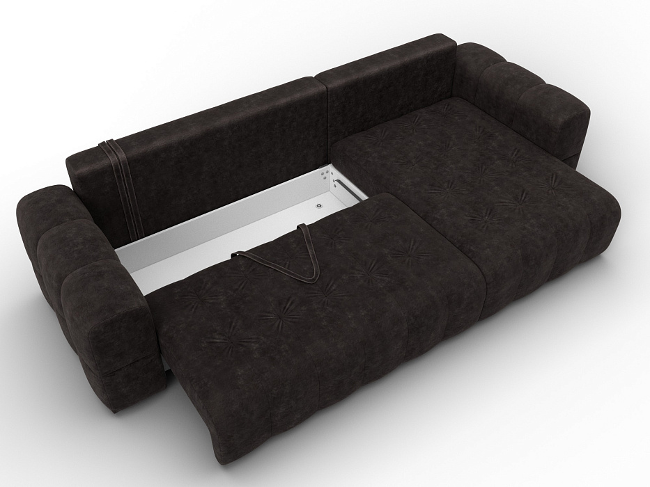 Диван угловой Лига-110 НПБ угол универсальный (brut 17 коричневый)