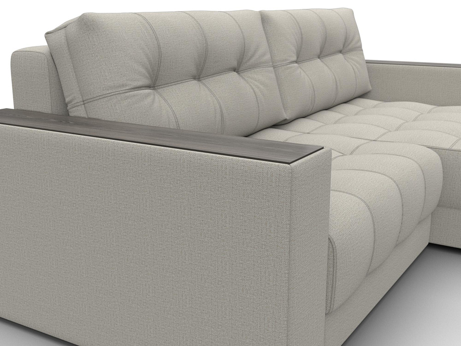 Диван угловой с декором Лига-049 НПБ (амур 02 бежевый)