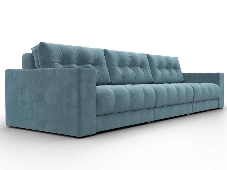 Диван прямой с декором Лига-049 НПБ Лонг (seven 113 бирюзовый)