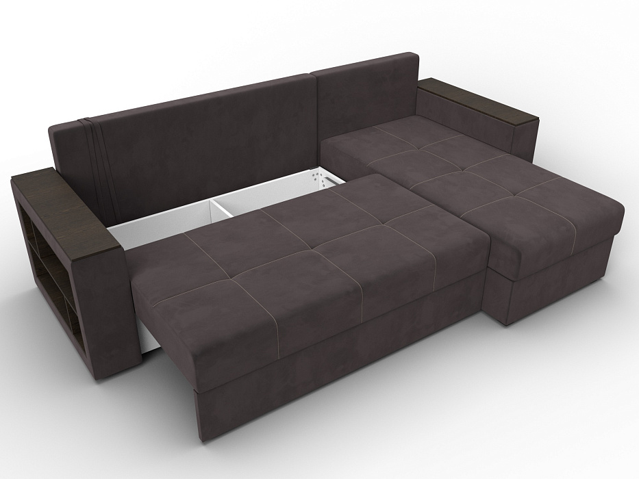 Диван угловой Дубай Лайт угол универсальный (коричневый)