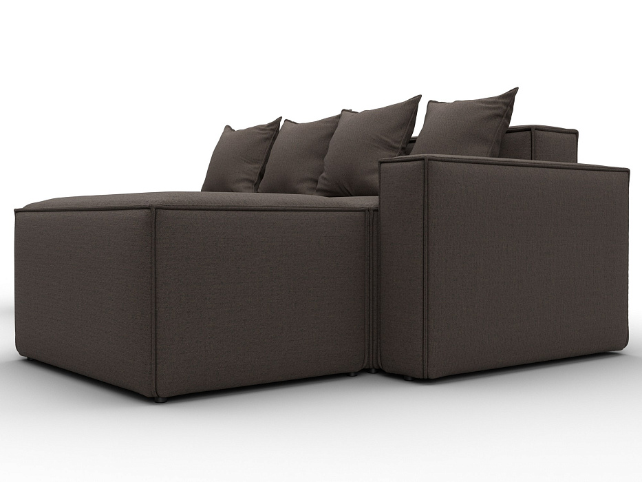 Диван угловой модульный Лига-063 угол правый (амур 05 коричневый)