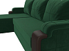 Угловой диван Николь Лайт левый угол (зеленый\коричневый цвет)