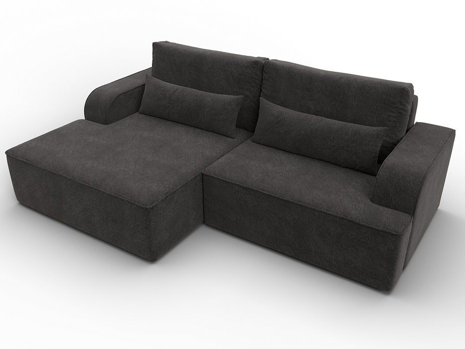 Диван угловой Лига-120 угол левый (laim 10 темно-коричневый)