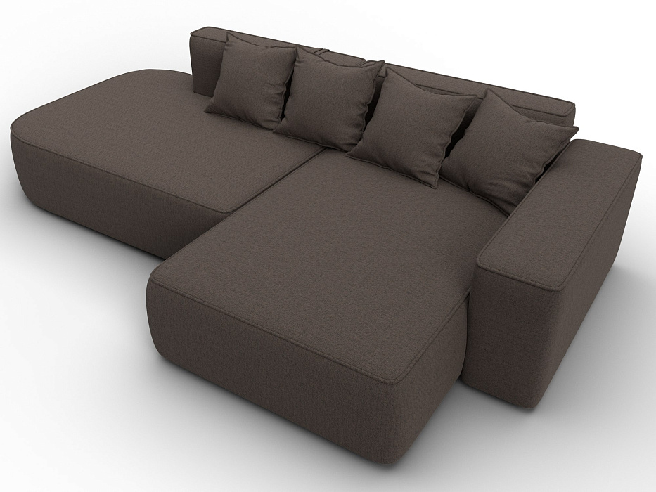 Диван угловой Лига-065 угол правый (амур 05 коричневый)