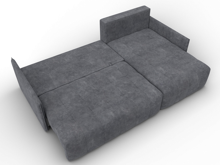 Диван угловой Лига-054 НПБ угол универсальный (brut 16 темно-серый)