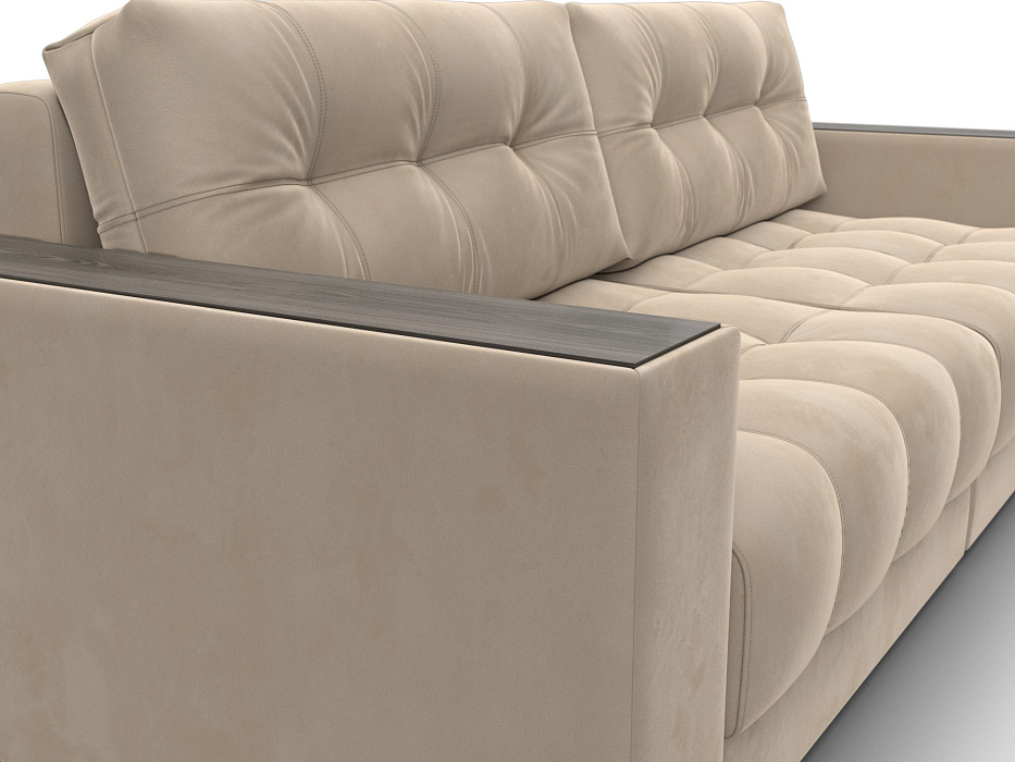 Диван прямой с декором Лига-049 НПБ (seven 729 бежевый)