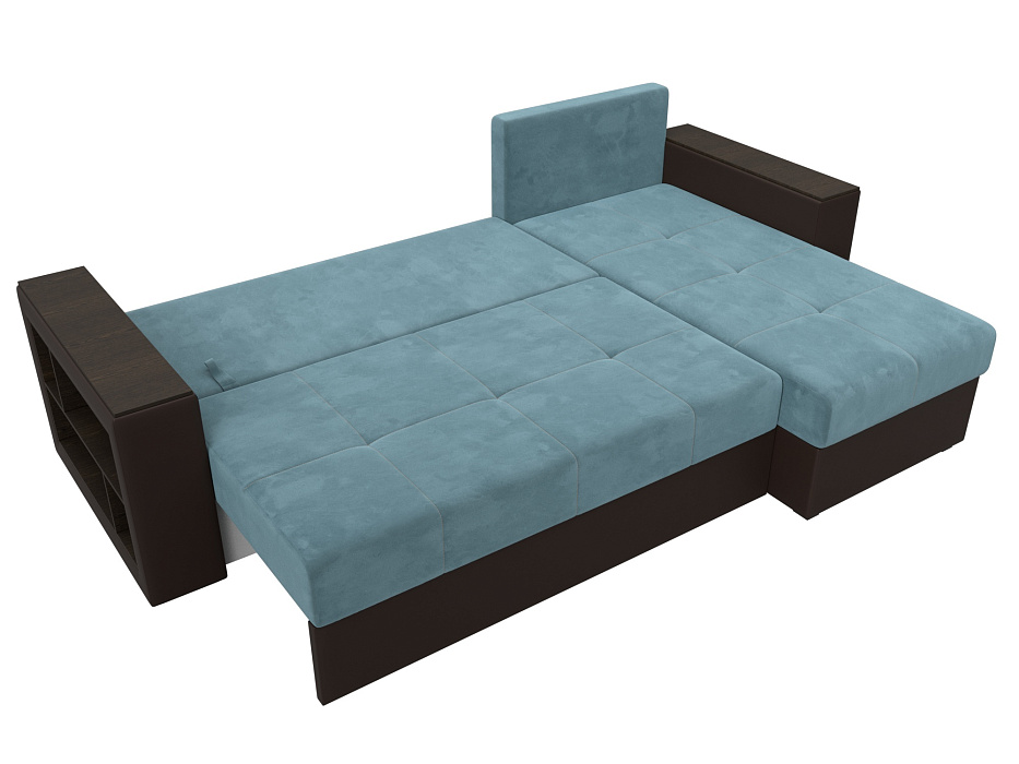 Диван угловой Дубай Лайт угол универсальный (бирюзовый;коричневый)