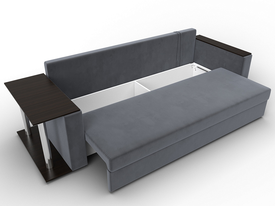 Диван прямой Атланта со столом слева (seven 17 серый)