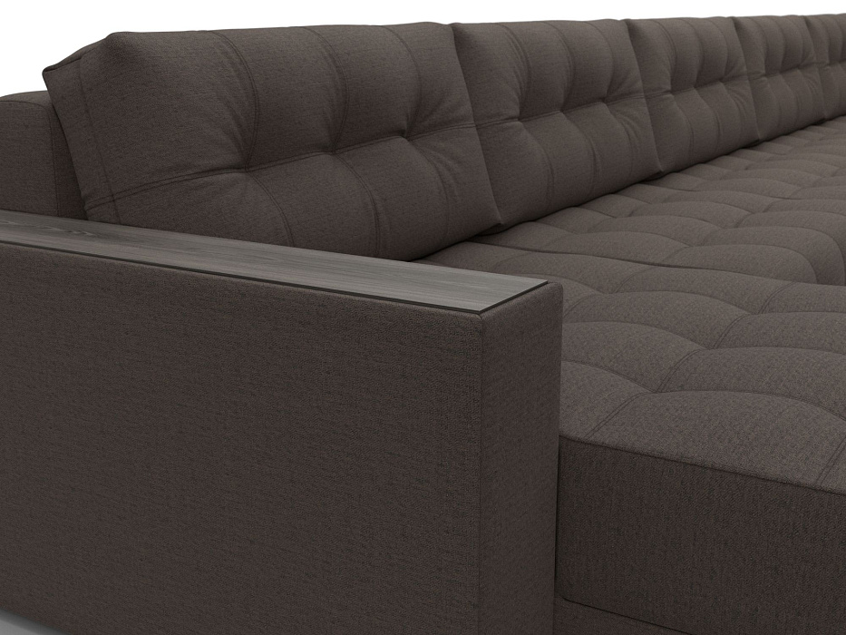 Диван П-образный с декором Лига-049 НПБ Мегалонг (амур 05 коричневый)