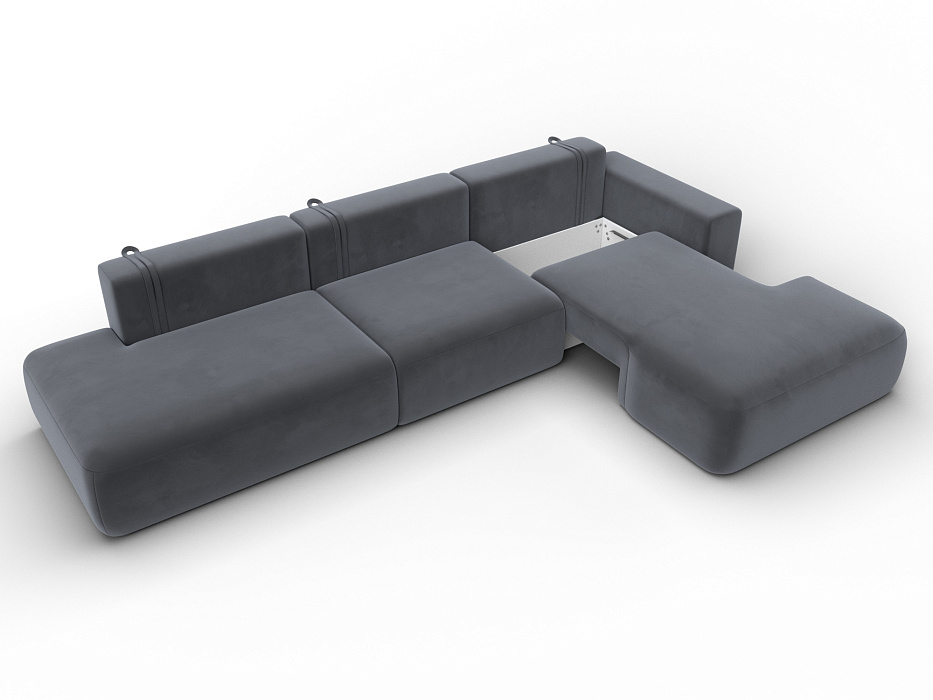Диван угловой Лига-036 НПБ Модерн Лонг правый угол (seven 17 серый)