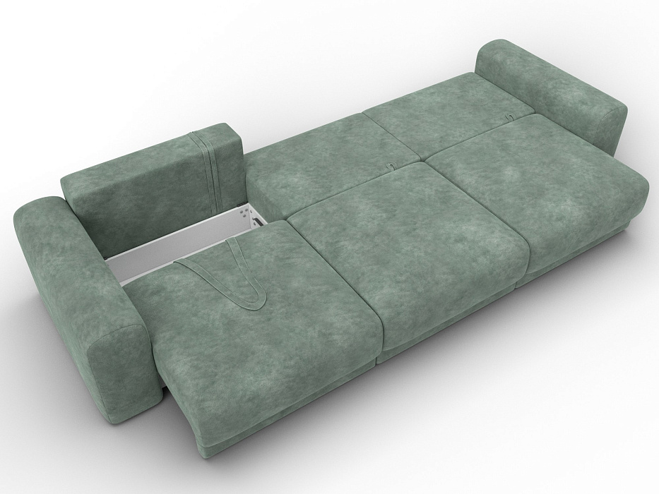 Диван прямой Лига-056 НПБ Лонг (brut 08 зеленый)
