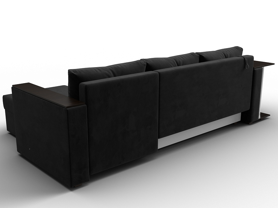 Диван угловой Атланта со столом правый угол (seven 35 черный)