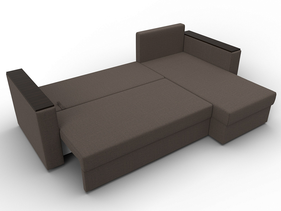 Диван угловой Атланта без стола универсальный угол (амур 05 коричневый)