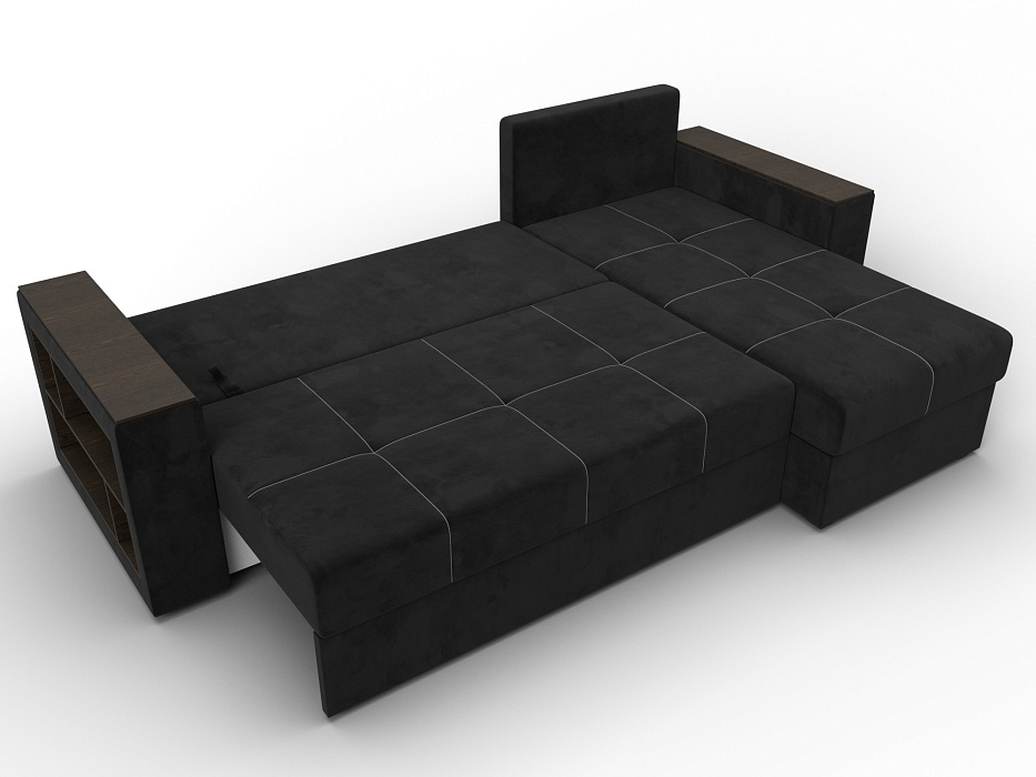 Диван угловой Дубай Лайт угол универсальный (seven 35 черный)