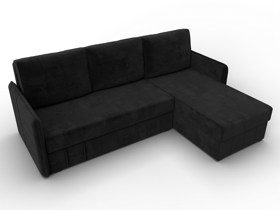 Диван угловой Слим угол универсальный (черный)