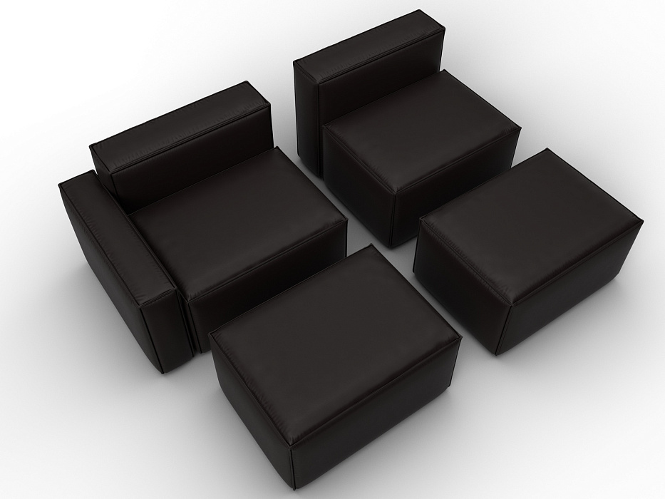 Диван угловой модульный Лига-063 угол левый (grifon 12 коричневый)