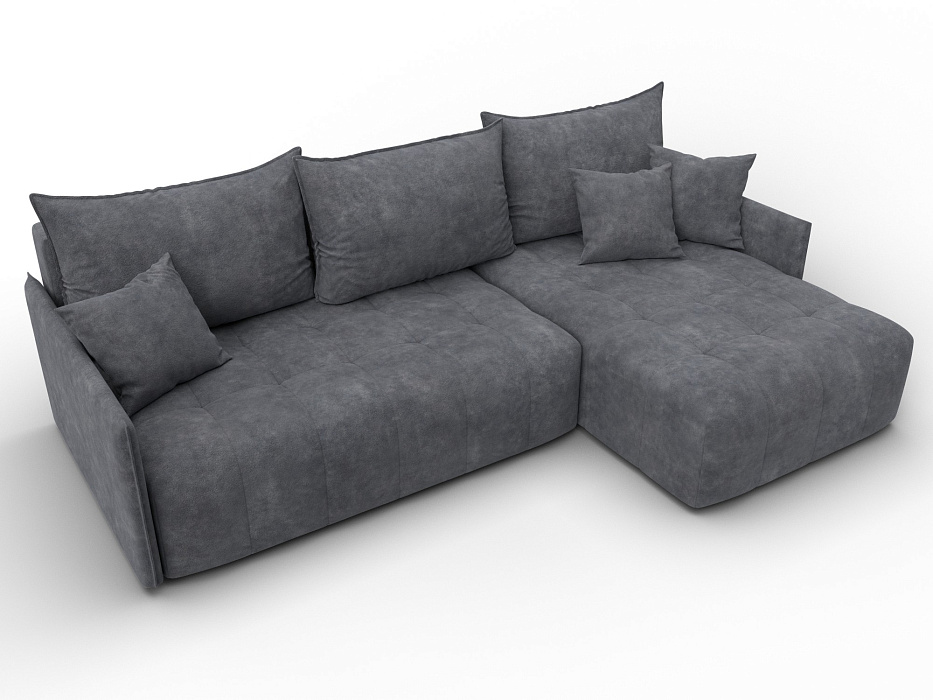 Диван угловой Лига-054 НПБ угол универсальный (brut 16 темно-серый)