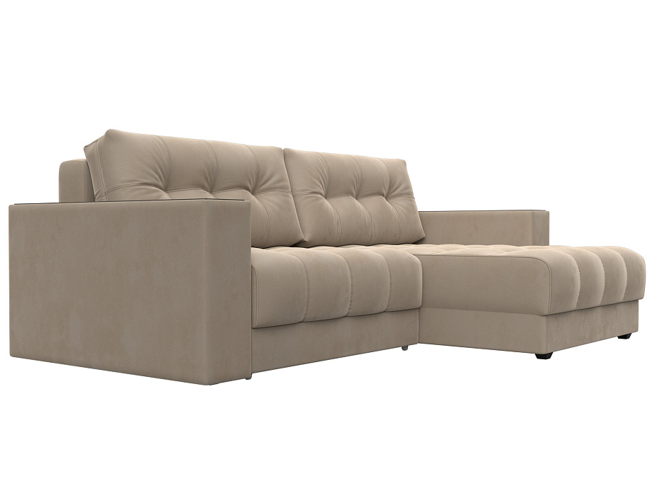 Диван угловой с декором Лига-049 НПБ (seven 729 бежевый)