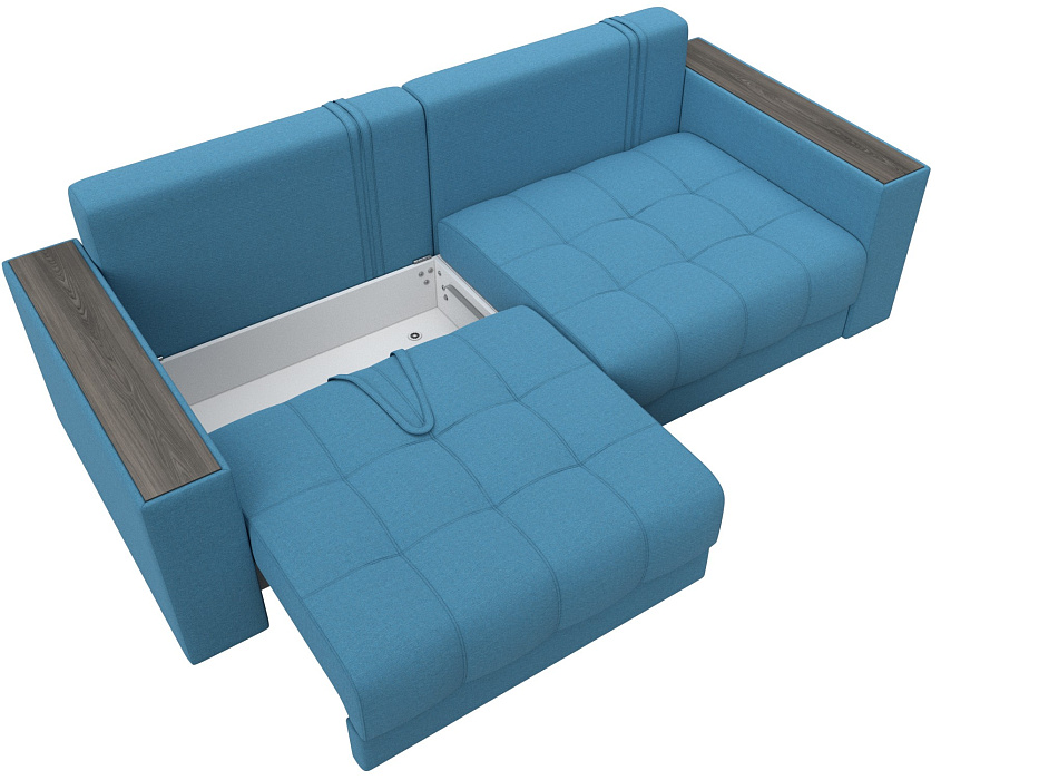 Диван прямой с декором Лига-049 НПБ (амур 10 голубой) Диван прямой с декором Лига-049 НПБ (амур 10 голубой)