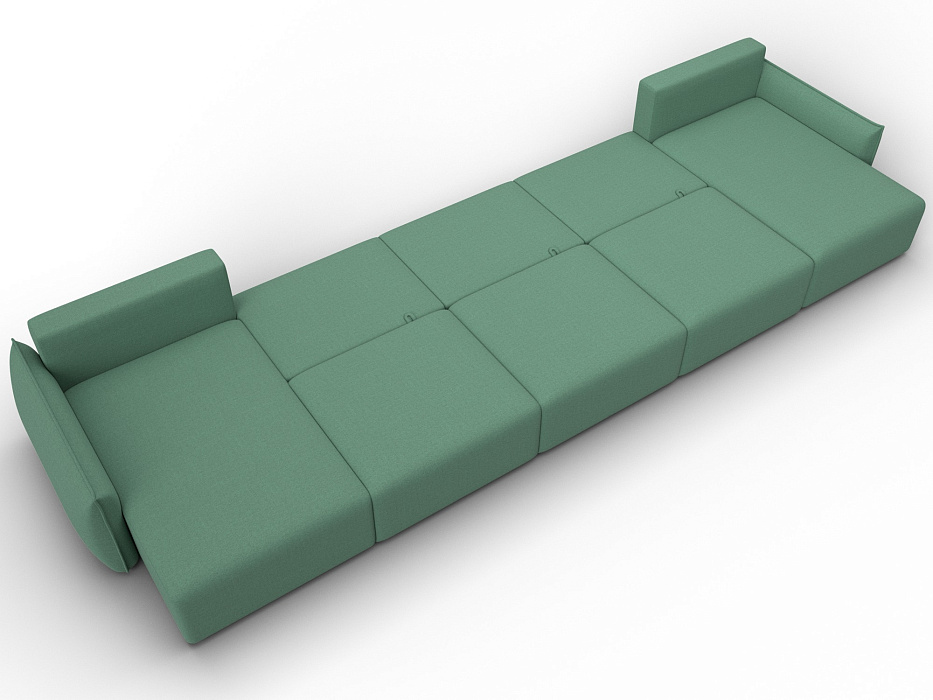 Диван П-образный Лига-051 НПБ МегаЛонг (амур 11 зеленый)