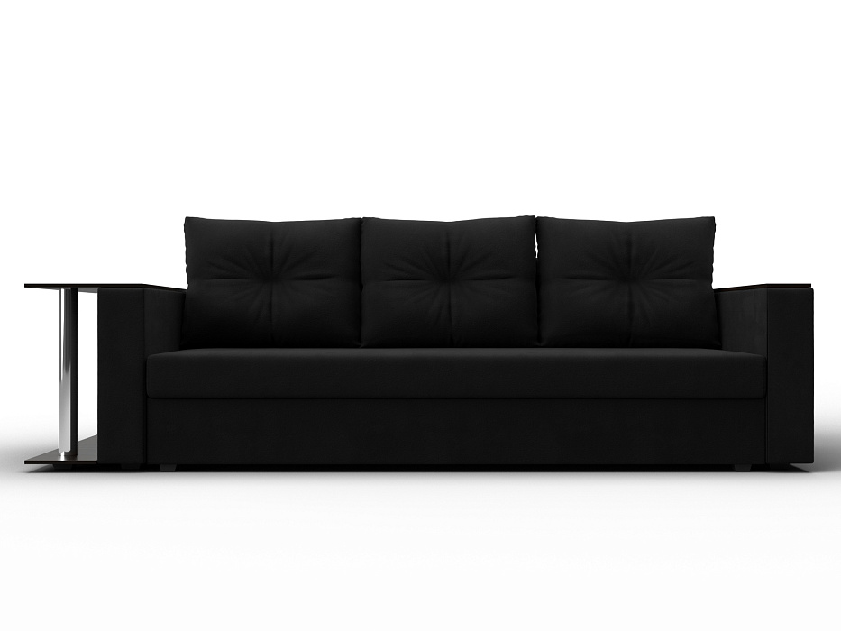 Диван прямой Атланта со столом слева (черный)