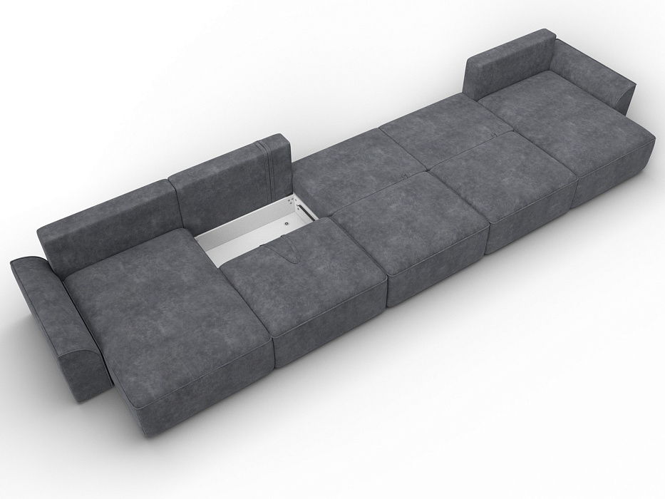 Диван П-образный Лига-048 НПБ МегаЛонг (brut 16 темно-серый)
