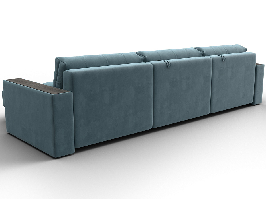 Диван угловой с декором Лига-049 НПБ Лонг (seven 113 бирюзовый)