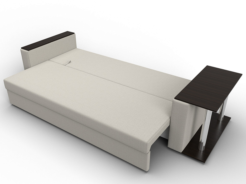 Диван прямой Атланта со столом справа (амур 02 бежевый)