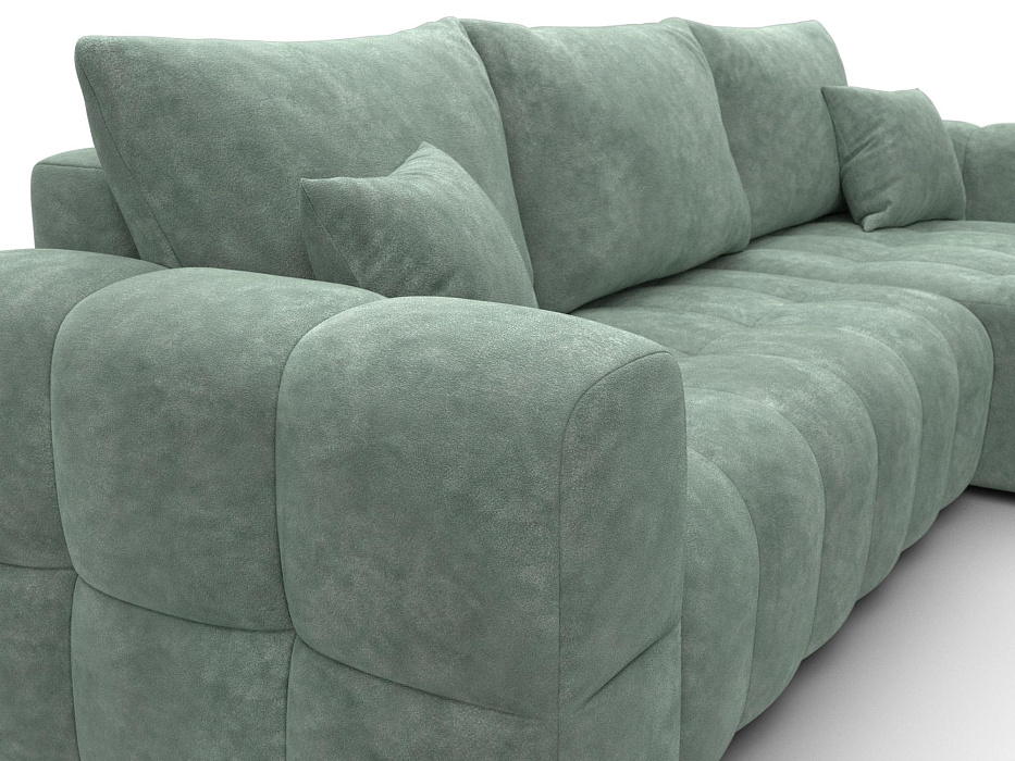 Диван угловой Лига-110 НПБ угол универсальный (brut 08 зеленый)