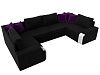 П-образный диван Николь (черный\белый\фиолетовый цвет)