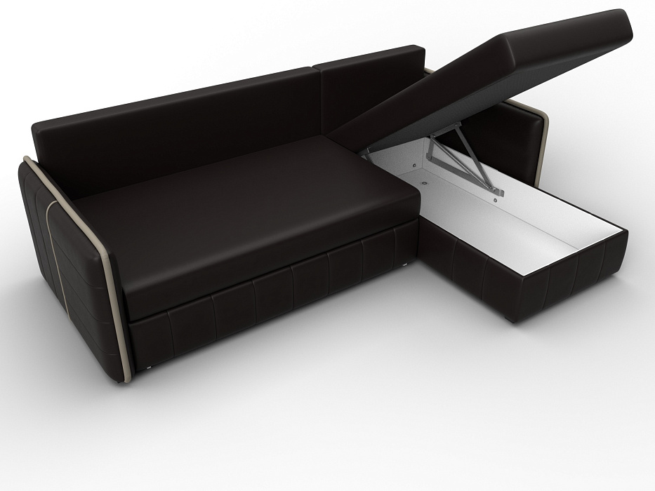 Диван угловой Лига-078 угол универсальный (grifon 12 коричневый/grifon 04 бежевый)