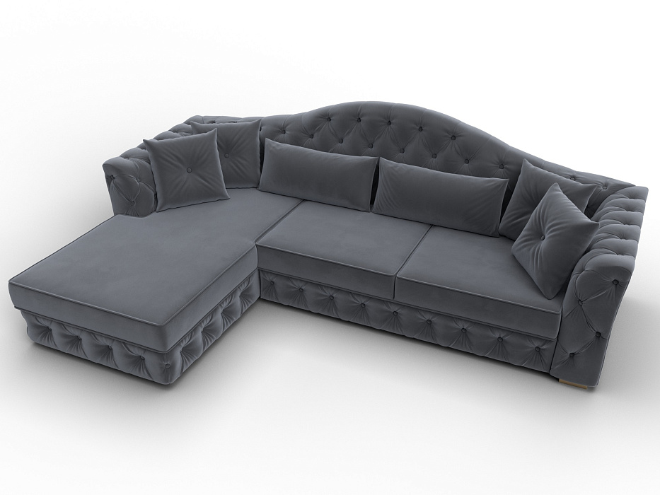 Диван угловой Артис левый угол (seven 17 серый)