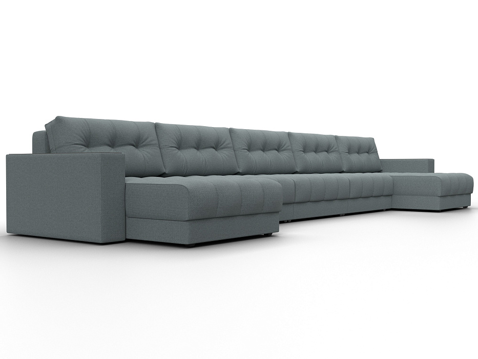 Диван П-образный с декором Лига-049 НПБ Мегалонг (амур 07 серый)