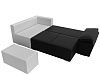 Угловой диван Хьюго левый угол (черный\белый цвет)