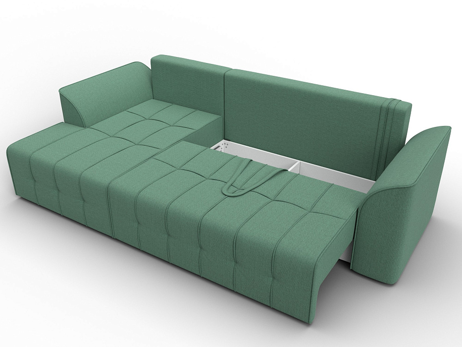 Диван угловой Лига-113 угол левый (амур 11 зеленый)