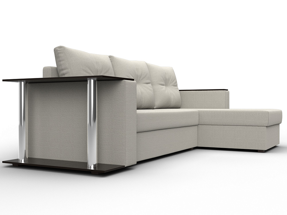 Диван угловой Атланта со столом правый угол (амур 02 бежевый)