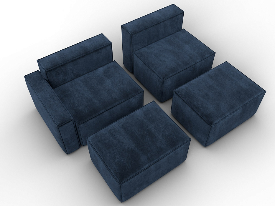 Диван угловой модульный Лига-063 угол левый (tower 13 синий)