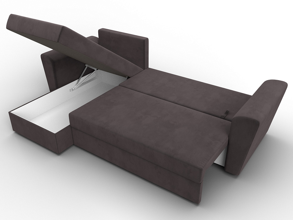 Диван угловой Амстердам Лайт левый угол (seven 727 коричневый)