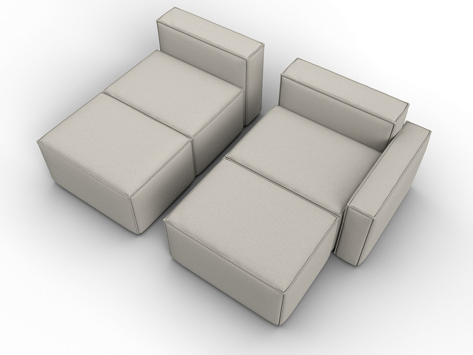 Диван угловой модульный Лига-063 угол правый (амур 02 бежевый)