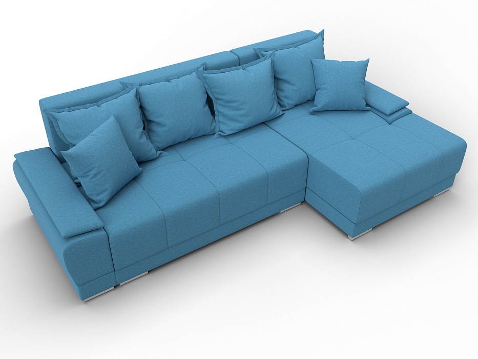 Диван угловой Лига-119 угол правый (амур 10 голубой)