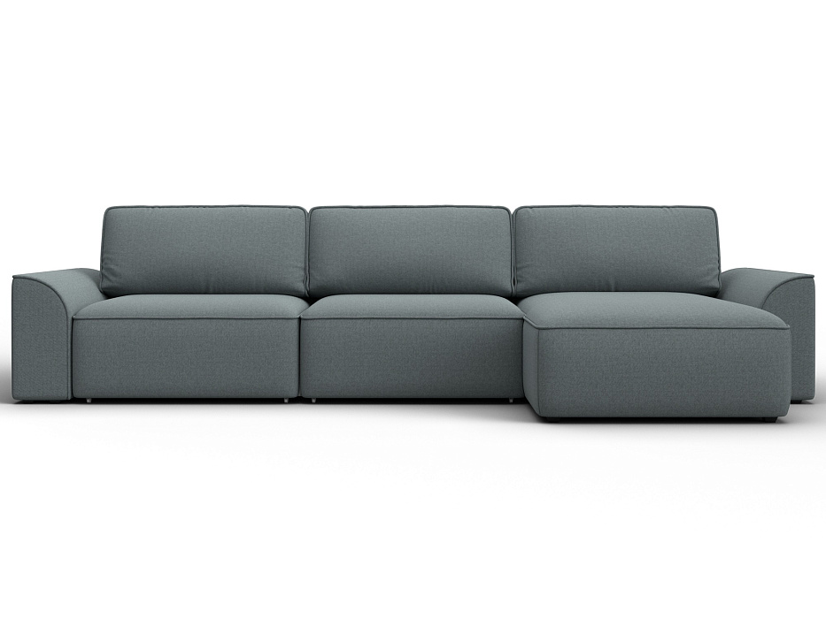 Диван угловой Лига-048 НПБ лонг (амур 07 серый)