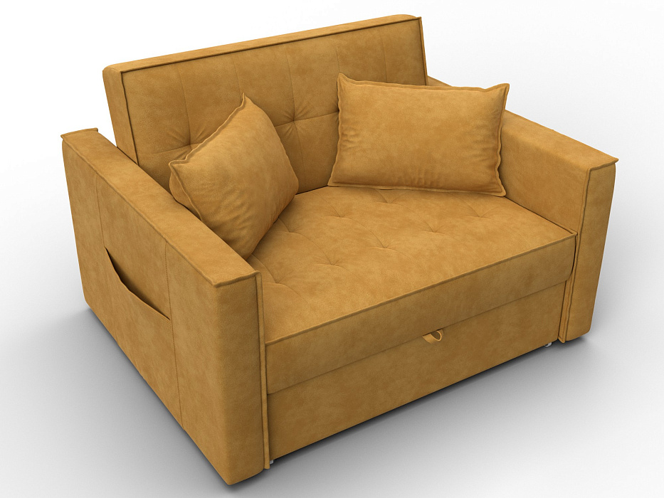 Диван прямой Лига-104 (140) (brut 10 желтый)