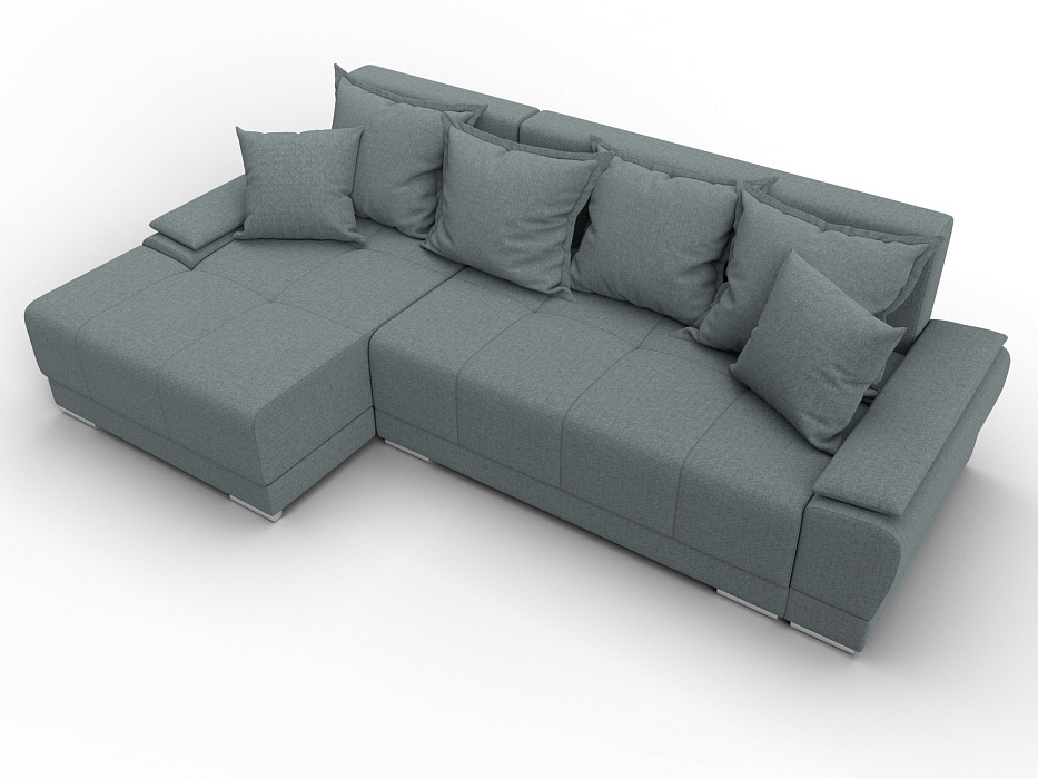 Диван угловой Лига-119 угол левый (амур 07 серый)