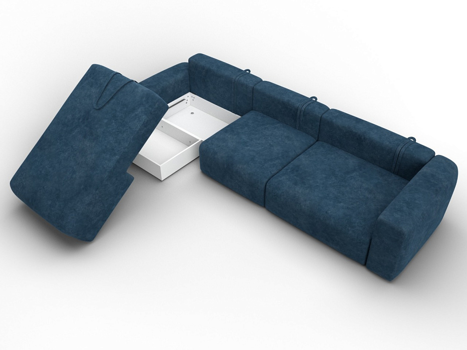 Диван угловой Лига-066 НПБ Лонг угол левый фото в интернет-магазине Лига Диванов