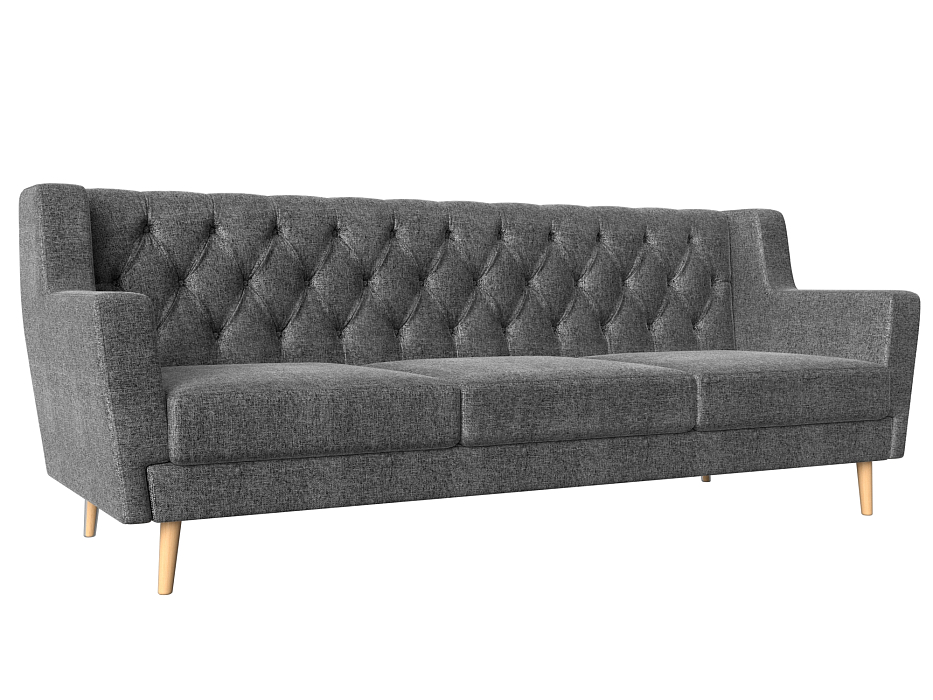 Прямой диван Брайтон 3 Люкс (серый цвет)