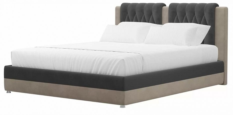 Интерьерная кровать Камилла 160 (серый\бежевый цвет)