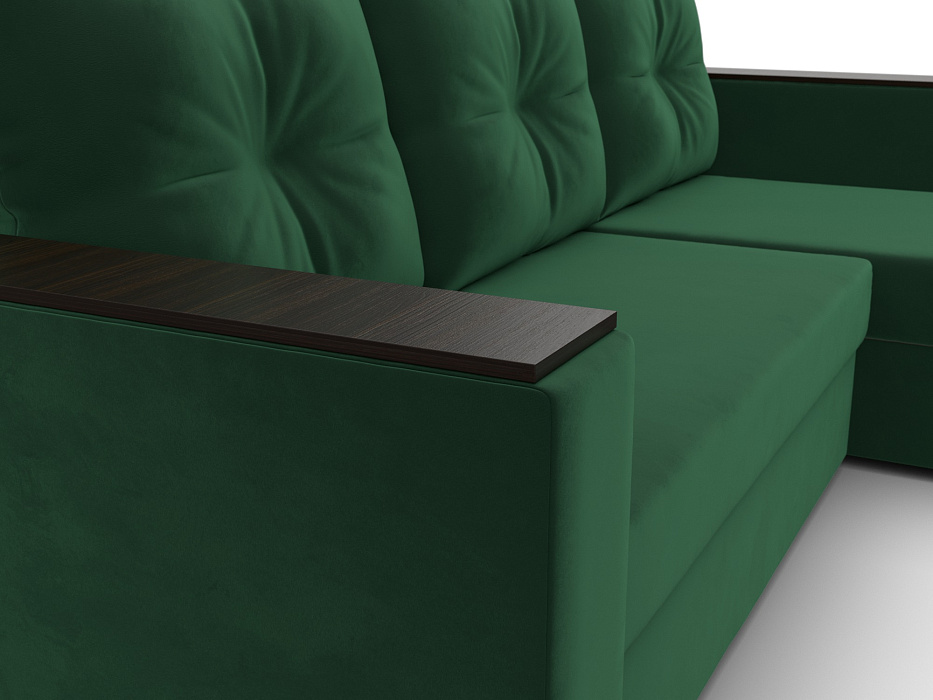 Диван угловой Атланта без стола универсальный угол (seven 626 зеленый)